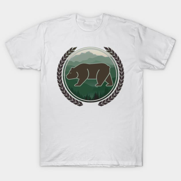 bear nature forest wildlife T-Shirt by yinon-h